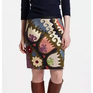 Anthropologie Vanessa Virginia Tulipa Embroidered Skirt size 0